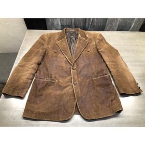 Bar WS Corduroy Brown Blazer Coat Mens Sz 42R Elbow Patches
